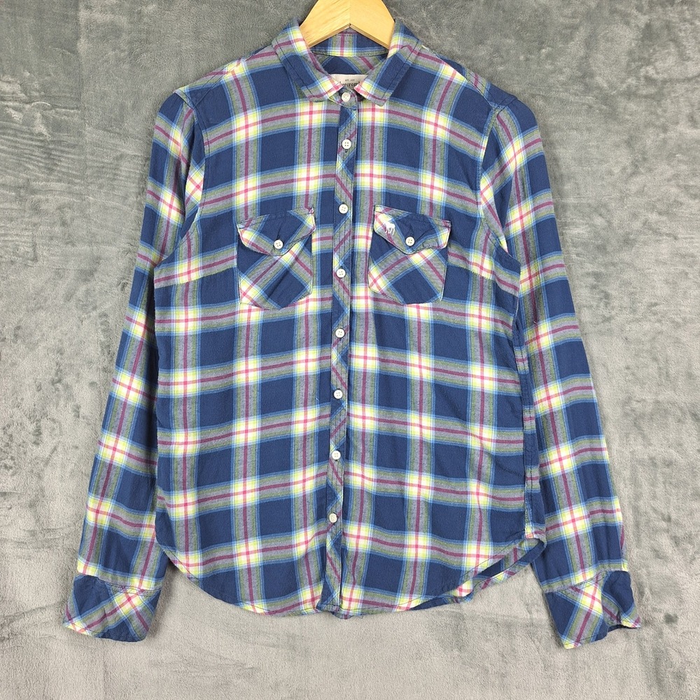 Abercrombie & Fitch Top Medium Plaid Flannel Western‎ Button Down Preppy Outdoor